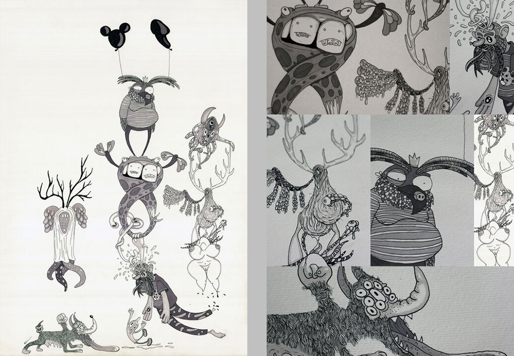 contemporary drawing series, fears obsessions and other inner pets, bucurești, românia