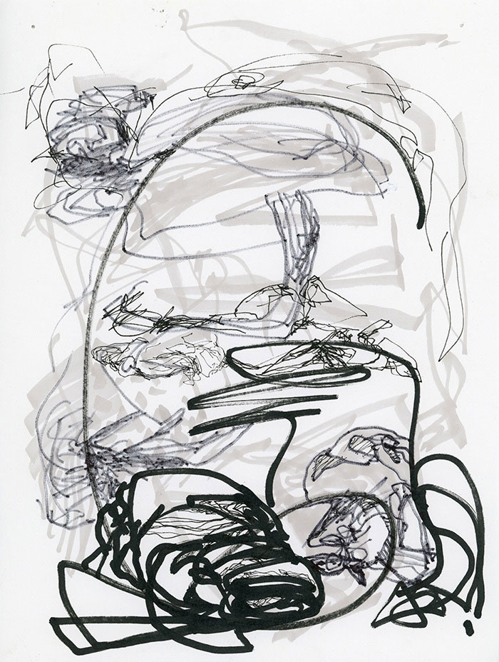 residual memories abstract contemporary drawing